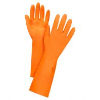 Rubber Gloves Orange/Black,11"